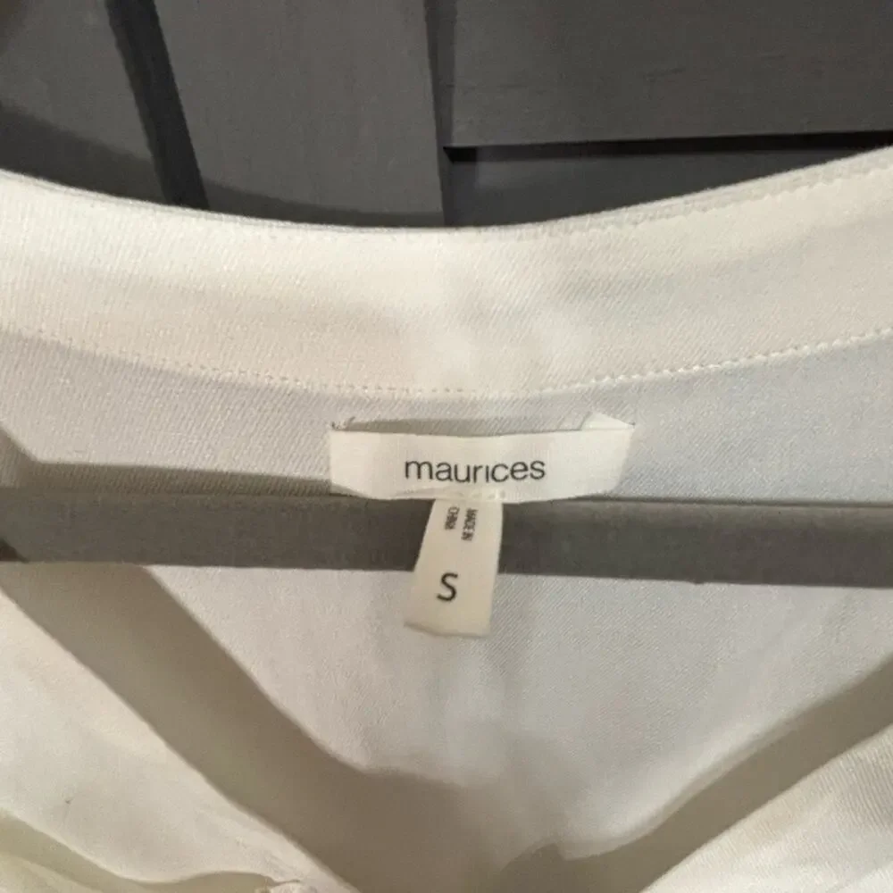 Maurices White Button-Front Elastic Drawstring Waist Sleeveless Dress Size Small